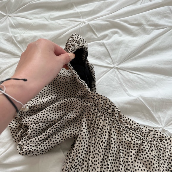 Zara Polka Dot Mini Dress with Puff Sleeves - Picture 5 of 10
